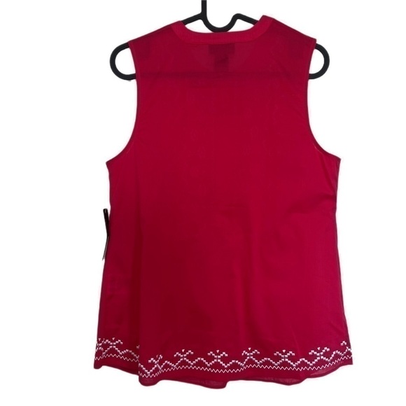 NWT Wrangler Hot Pink Retro Woven Embroidered Sleeveless Top Tank Size Small - Picture 6 of 8